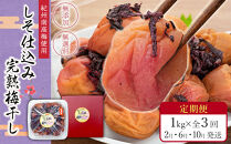 【定期便（2月・6月・10月）全3回お届け】&nbsp;紀州南高梅使用&nbsp;しそ仕込み完熟梅干し&nbsp;無選別1kg&nbsp;［TM214］