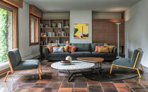 ラウンジチェア&nbsp;ISLE（フレームイエロー）LSE-DGY_04292　【ダークグレー】