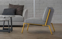 ラウンジチェア&nbsp;ISLE（フレームイエロー）LSE-DGY_04292　【ダークグレー】