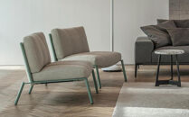 ラウンジチェア&nbsp;ISLE（フレームグリーン）LSE-DGY_04291　【ダークグレー】