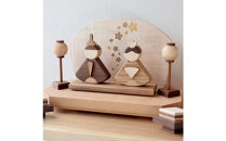 木のぬくもりを感じる コンパクト木製雛人形セット（収納箱付き）