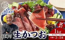 かつお一本釣り漁師が直送！ 日帰り生かつお 訳あり 1kg入