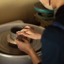 蚊遣器　枝乗りペアふくろう　s11-194【信楽焼・明山】