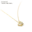 【心葉/京都kokoroba&nbsp;kyoto】K18&nbsp;天然ダイヤモンド&nbsp;葵×ハートモチーフネックレス