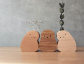 手のひらサイズの木製花瓶｜おやすみシマエナガ〈3種セット〉
