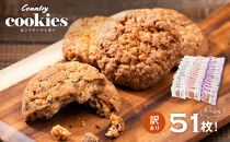 カントリークッキー 51枚 訳あり ココナッツ アーモンド チョコチップ 簡易梱包 クッキー