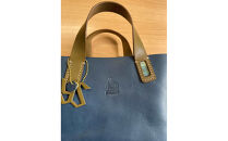 レザートートバッグ（ブルー）浦添市限定ヤクルトスワローズ　つば九郎刻印入り|沖縄県　浦添市　ファッション 小物 トートバッグ レザー 革 　名刺入れ 定期入れ コインケース 雑貨 人気 ヤクルトスワローズ