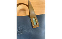 レザートートバッグ（ブルー）浦添市限定ヤクルトスワローズ　つば九郎刻印入り|沖縄県　浦添市　ファッション 小物 トートバッグ レザー 革 　名刺入れ 定期入れ コインケース 雑貨 人気 ヤクルトスワローズ