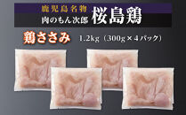 桜島鶏ささみ（特製ブライン液仕込み・下味付き）　小分けパック　1.2kg（4パック）