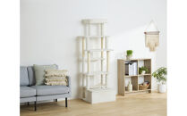 ペット&nbsp;収納付きファブリックキャットタワー&nbsp;SFC-157&nbsp;ホワイト