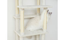 ペット&nbsp;収納付きファブリックキャットタワー&nbsp;SFC-157&nbsp;ホワイト