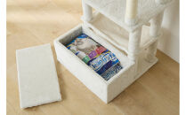 ペット&nbsp;収納付きファブリックキャットタワー&nbsp;SFC-157&nbsp;ホワイト