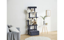 ペット&nbsp;収納付きファブリックキャットタワー&nbsp;SFC-157&nbsp;ダークグレー