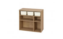 収納棚&nbsp;ラウンドシェルフ&nbsp;RUSR-74S&nbsp;ナチュラル/ライトベージュ