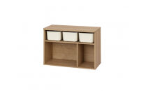 収納棚&nbsp;ラウンドシェルフ&nbsp;RUSR-74L&nbsp;ナチュラル/ライトベージュ