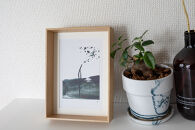 福岡市ゆかりの墨象作品《志》複製品（ポストカードサイズ・額装付き）／「アートのある暮らし」シリーズ「静かなる強さの系譜」より