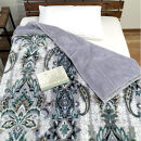 【シングル2枚組】暖かふんわりアクリルマイヤー2枚合わせ毛布(140×200cm)×1セット（ベージュ1枚・グレー1枚）  M-5701-2P