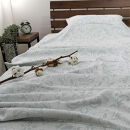 『軽やか』で洗濯しやすい綿100%タオルケット シングルサイズ（140×190cm）×ブルー１枚 5164-BL