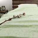 『軽やか』で洗濯しやすい綿100%タオルケット シングルサイズ（140×190cm）×グリーン１枚 5164-GR