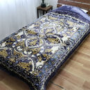 【シングルサイズ】贅沢カシミヤウール混わた入り嵩高毛布&nbsp;ブルー1枚&nbsp;CAK-161-BL