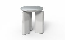 コーヒーテーブル TROCADERO 円型 Φ400 グロッシー仕上げ アイボリー_05088