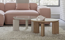 コーヒーテーブル TROCADERO 円型 Φ400 グロッシー仕上げ アイボリー_05088