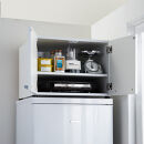 光沢仕上げ・冷蔵庫上ストッカー&nbsp;幅57cm（脚部59cm）【ホワイト】_1300400842_01
