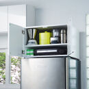 光沢仕上げ・冷蔵庫上ストッカー&nbsp;幅63cm（脚部65cm）【ホワイト】_1300400843_01