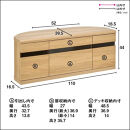 キャスター付きコーナーテレビ台 幅110高さ44cm ロータイプ 49型対応【ウォルナット】_1902905263_02