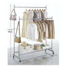 【シリーズ累計100000台突破！】プロ仕様 頑丈ハンガーラック ダブルタイプ・幅120cm_1904000018_00