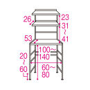 天井が低くても置けるカフェスタイルランドリーラック&nbsp;棚3段&nbsp;高さ172～222cm【ホワイト】_1904000793_01