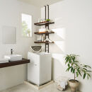 1本脚ですっきり置けるモダンランドリーラック 棚3段 幅60cm奥行31cm【ホワイト】_1904001013_03