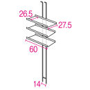 1本脚ですっきり置けるモダンランドリーラック 棚3段 幅60cm奥行31cm【ホワイト】_1904001013_03