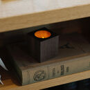 木製キャンドルホルダー&nbsp;キューブ型&nbsp;ウォールナット&nbsp;LEDキャンドル専用