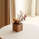 木製キャンドルホルダー&nbsp;キューブ型&nbsp;ウォールナット&nbsp;LEDキャンドル専用