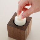 木製キャンドルホルダー&nbsp;キューブ型&nbsp;ウォールナット&nbsp;LEDキャンドル専用