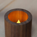 木製キャンドルホルダー&nbsp;チューブ型&nbsp;ウォールナット&nbsp;LEDキャンドル専用