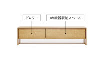 TVボード VISTA W1600 左引出し チャコールグレー_05103