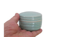 伝統工芸 信楽焼の手元供養 分骨用ミニ骨壺 ここいろ  グリーン