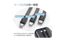 【ホワイト】モバイルバッテリー ACアダプター 15000mAh 55.5Wh 防災電源 コンセント一体型 Type-C出入力ポート+USB出力ポート+3本ケーブル内蔵 5台同時充電 PD20W 折りたたみ式プラグ iPhone/iPad/Android各機種対応 90日安心保証付き PSE認証済