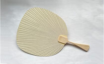 牛首紬　うちわ（黄色）