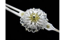 金銀細工かんざし【八重桜花】