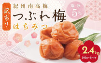 紀州南高梅&nbsp;訳あり&nbsp;はちみつ梅&nbsp;塩分5％&nbsp;2.4kg（300g×8パック）