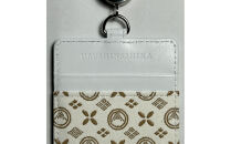 白い甲州印伝「URUSHINASHIKA」パスケース（リール付き）1個