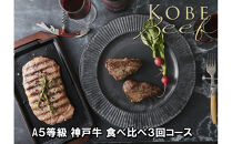 ＜定期便3回＞&nbsp;A5等級神戸牛&nbsp;極上2種食べ比べコース【神戸ぐりる工房】（隔月でお届け）