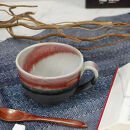 信楽焼 陶器製 丸型スープカップ (ラズベリー)