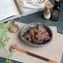 信楽焼 陶器製 たわみ小鉢 (黒雹)