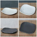 信楽焼 陶シリーズ 変形角取り皿ペアセット（白色/黒色）