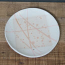 信楽焼 陶器製 雫シリーズ 変形白皿桃雫大皿 パスタ皿