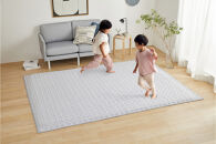 はがして洗える　Ｈａｇａｓｈラグ　セット　杢キルト　１ｃｍ　HAGSM10-1824　グレー